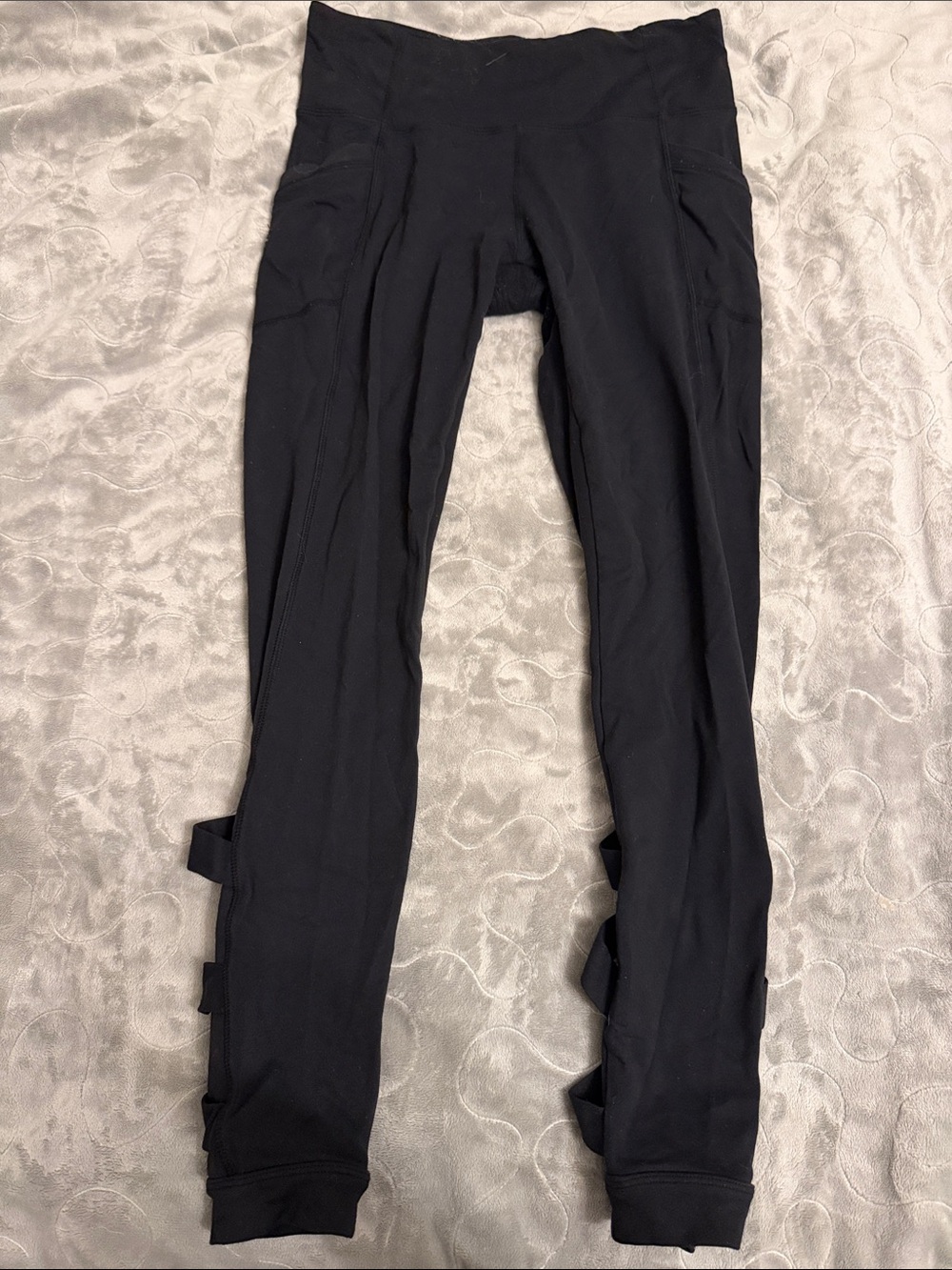Athleta Black Leggings with Side Loop Detail